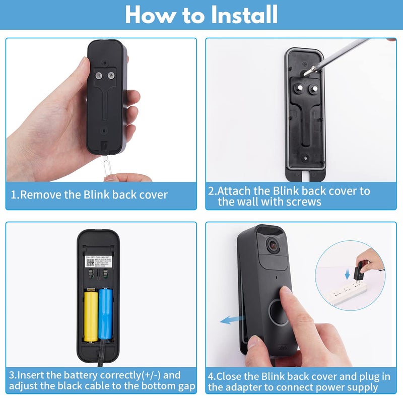 ALERTCAM Power Adapter for Blink Video Doorbell 1st Gen (Replace Battery), Not for Blink Video Doorbell (2025-2nd Gen), Doorbell Transformer with 16.4ft Weatherproof Cable Continuously Charging Your Doorbell - Image 4